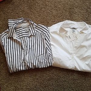 2 HM long sleeved dress shirts size 6